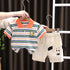 Children's bear stripe cartoon Polo Shirt Short Sleeve two-piece baby shorts